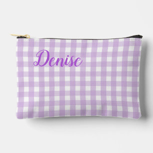 Pochette À Accessoires Pastel Purple En vichy Motif