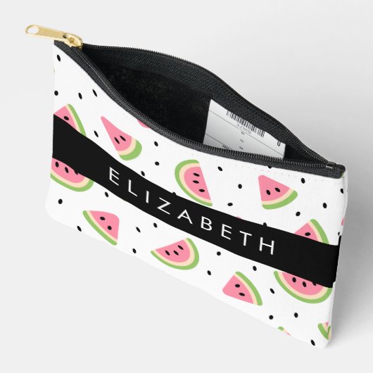 Pochette À Accessoires Pastèque Rose, Pâtes De Pâques, Votre Nom (Ouvrir)