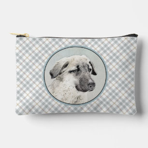 Pochette À Accessoires Pasteur anatolien Peinture de la Faune de Chien Ar