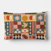 Pochette À Accessoires Patchwork céleste bohémien avec symboles mystiques (Verso)