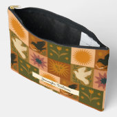 Pochette À Accessoires Patchwork céleste bohémien avec symboles mystiques (Ouvrir)