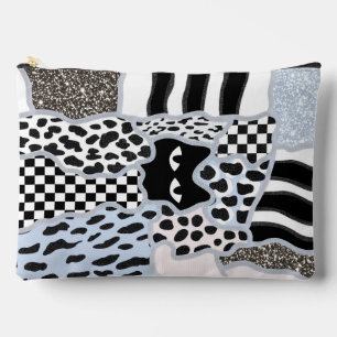 Pochette À Accessoires Patchwork Chic Chat Noir Suspicieux Gingham & Carr