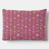 Pochette À Accessoires Patchwork Floral Retro framboise Grand (Recto)