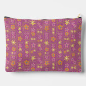 Pochette À Accessoires Patchwork Floral Retro framboise Grand (Verso)