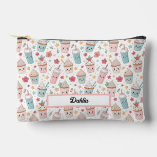 Pochette À Accessoires Pâtisseries Kawaii et Chocolat Chaud Motif Mignon