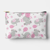 Pochette À Accessoires Pattern of Elephants, Cute Elephants - Pink Gray (Recto)