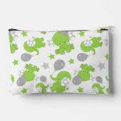 Pochette À Accessoires Pattern of Green Elephants, Cute Elephants, stars (Verso)