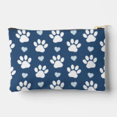 Pochette À Accessoires Pattern of paws, Dog paws, White paws, Blue Hearts (Verso)
