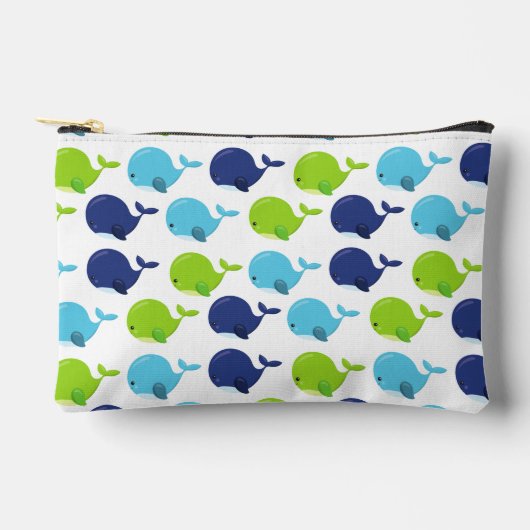 Pochette À Accessoires Pattern of Whales, Cute Whales, Sea Animals (Recto)