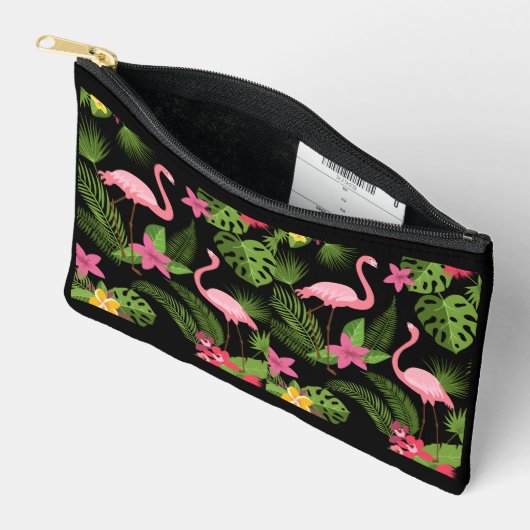 Pochette À Accessoires Pattern Peacock Pink with Flowers   (Ouvrir)