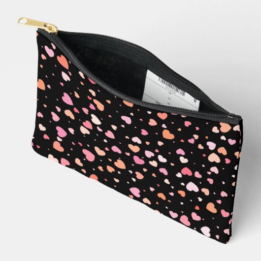 Pochette À Accessoires Pattern Valentine`s 2023 Background With Heart (Ouvrir)