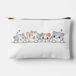 Pochette À Accessoires Pattes Curieuses - Amis Chats Mignons qui Regarden