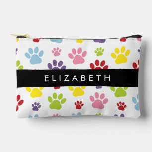 Pochette À Accessoires Paws Colorés, Motif Paw, Paws Chiens, Votre Nom