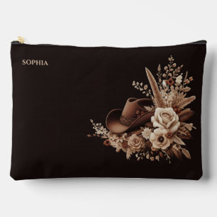 Pochette À Accessoires Pays Western Cowboy Casquette et fleurs