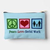 Pochette À Accessoires Peace Love Social Work Cute Blue (Verso)
