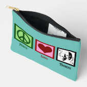 Pochette À Accessoires Peace Love Theater Cute Turquoise (Ouvrir)