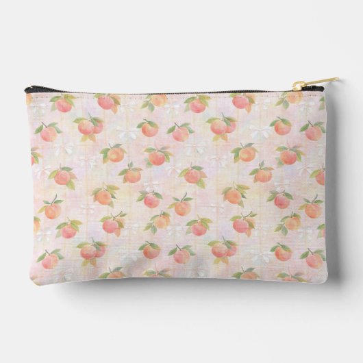 Pochette À Accessoires Peach and Bow Pattern in Pastel Tones (Verso)