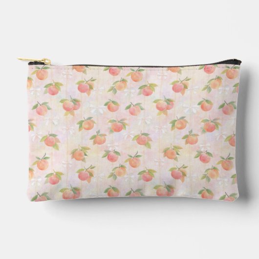 Pochette À Accessoires Peach and Bow Pattern in Pastel Tones (Recto)