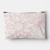 Pochette À Accessoires Peachy Pink on White Chrysanthemums with Name (Verso)