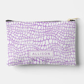 Pochette À Accessoires Peau de crocodile violet - Personnalisé (Verso)