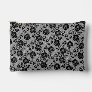 Pochette À Accessoires Pêche moderne Faux Black Lace