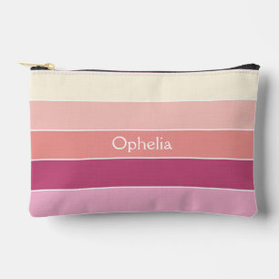 Pochette À Accessoires pêche rose Personnalisé Couleur Été Blocage Bandes