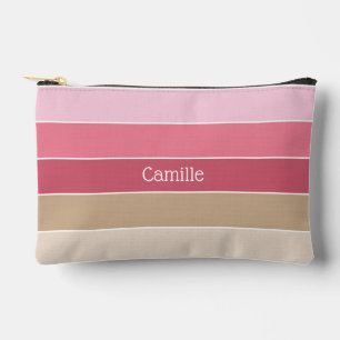 Pochette À Accessoires pêche rose Personnalisé Couleur Été Blocage Bandes