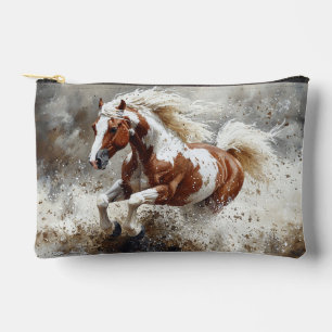 Pochette À Accessoires Peindre Un Cheval Qui Traverse L'Eau