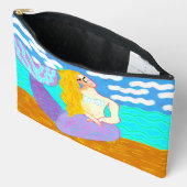 Pochette À Accessoires Peinture Abstraite couleur de sirène (Ouvrir)