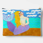 Pochette À Accessoires Peinture Abstraite couleur de sirène (Verso)