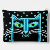 Pochette À Accessoires Peinture Abstraite de Chat Noir Funky (Verso)