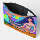 Pochette À Accessoires Peinture Abstraite de sirène psychédélique (Ouvrir)