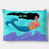 Pochette À Accessoires Peinture Abstraite funky de sirène (Verso)