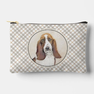 Pochette À Accessoires Peinture de Basset Hound Tri Tricolore Art de Chie