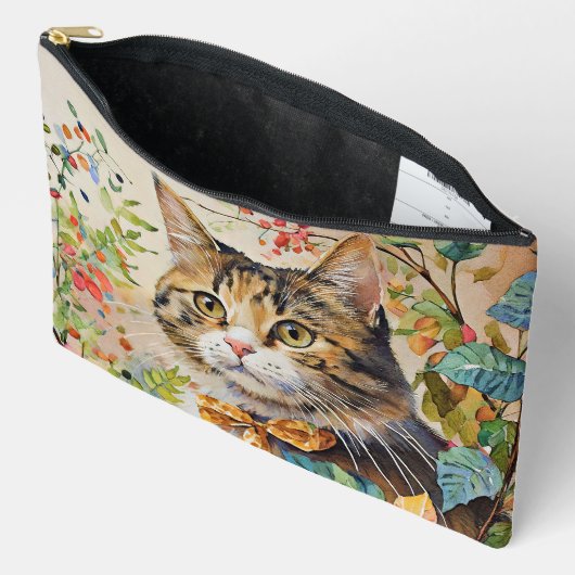 Pochette À Accessoires Peinture de chat (Ouvrir)