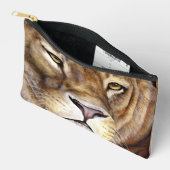 Pochette À Accessoires Peinture de l'animal au visage de Lion (Ouvrir)