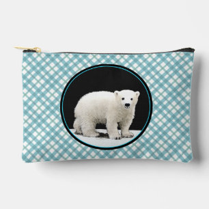 Pochette À Accessoires Peinture de l'ours polaire Art faunique original