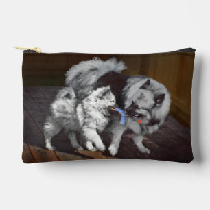 Pochette À Accessoires Peinture Keeshond Playtime Cute Original Chien Art