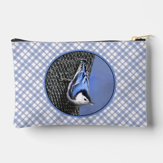 Pochette À Accessoires Peinture Nuthatch à poitrine blanche Oiseau origin (Verso)