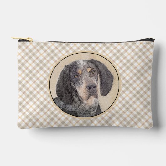 Pochette À Accessoires Peinture sur papier bleu avec marquages Chien Art (Recto)