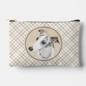 Pochette À Accessoires Peinture Whippet Brindle Blanc Original Chien Art (Recto)