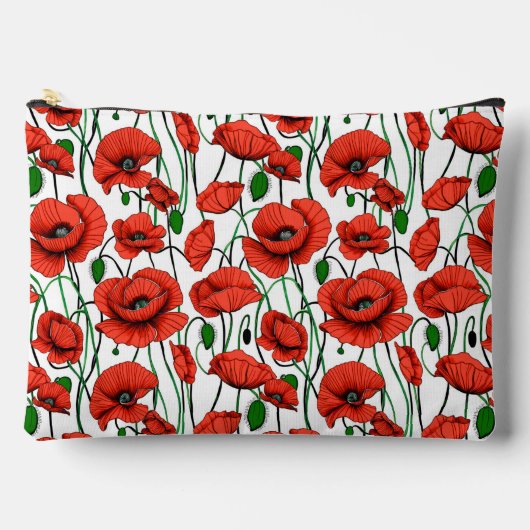 Pochette À Accessoires Pépites rouges dans un champ sur blanc (Recto)