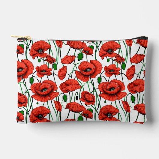 Pochette À Accessoires Pépites rouges dans un champ sur blanc (Recto)