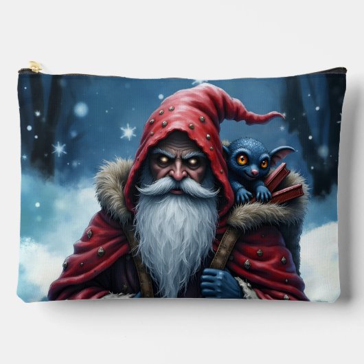 Pochette À Accessoires Père Noël Frostbite et son elfe de malice. (Recto)