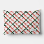 Pochette À Accessoires Père Noël Red Green Plaid Motif Noël (Verso)