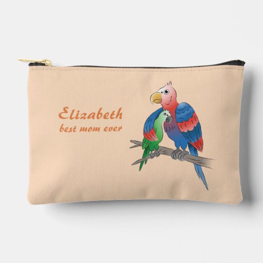 Pochette À Accessoires Perroquets de la fête des mères (Recto)