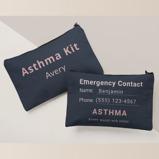 Pochette À Accessoires Personalized Asthma Kit Pouch –Elegant Inhaler Bag