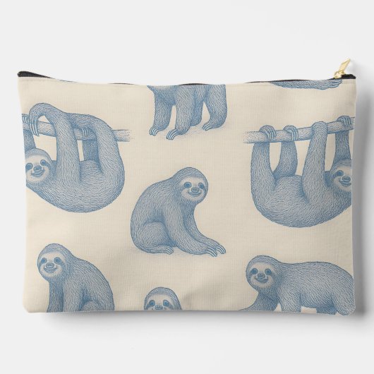Pochette À Accessoires Personalized Charming Elegant Blue Sloth Pattern (Verso)