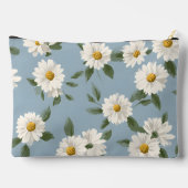 Pochette À Accessoires Personalized Charming White Daisies on Dusty Blue (Verso)
