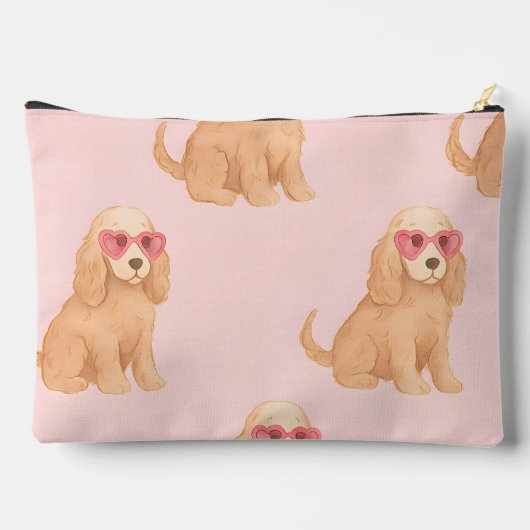 Pochette À Accessoires Personalized Cocker Spaniel Dog with Glasses (Verso)